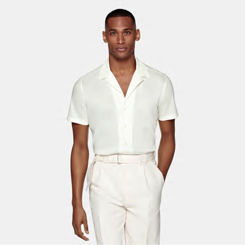 Suitsupply Off-white Camp Collar Short-sleeve Shirt